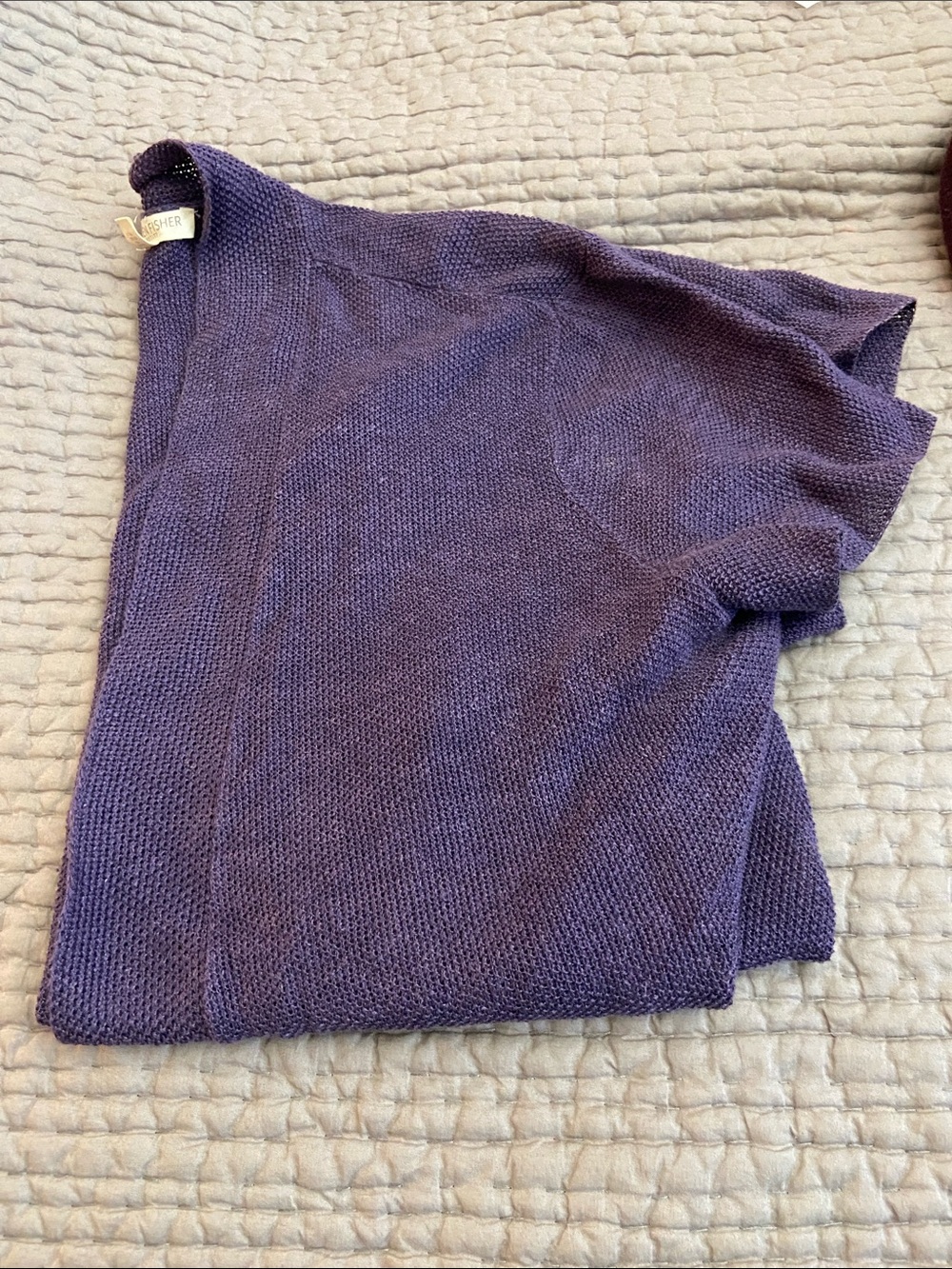 Eileen Fisher Purple Knit Open-Front cardigan